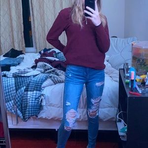 High rise ripped jeans !